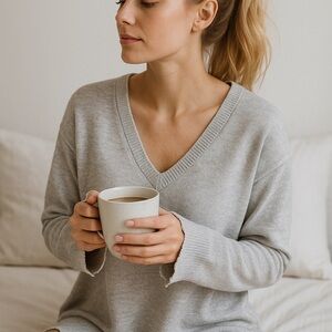 LNA Light Gray Tencel Blend Sweater — Size XS